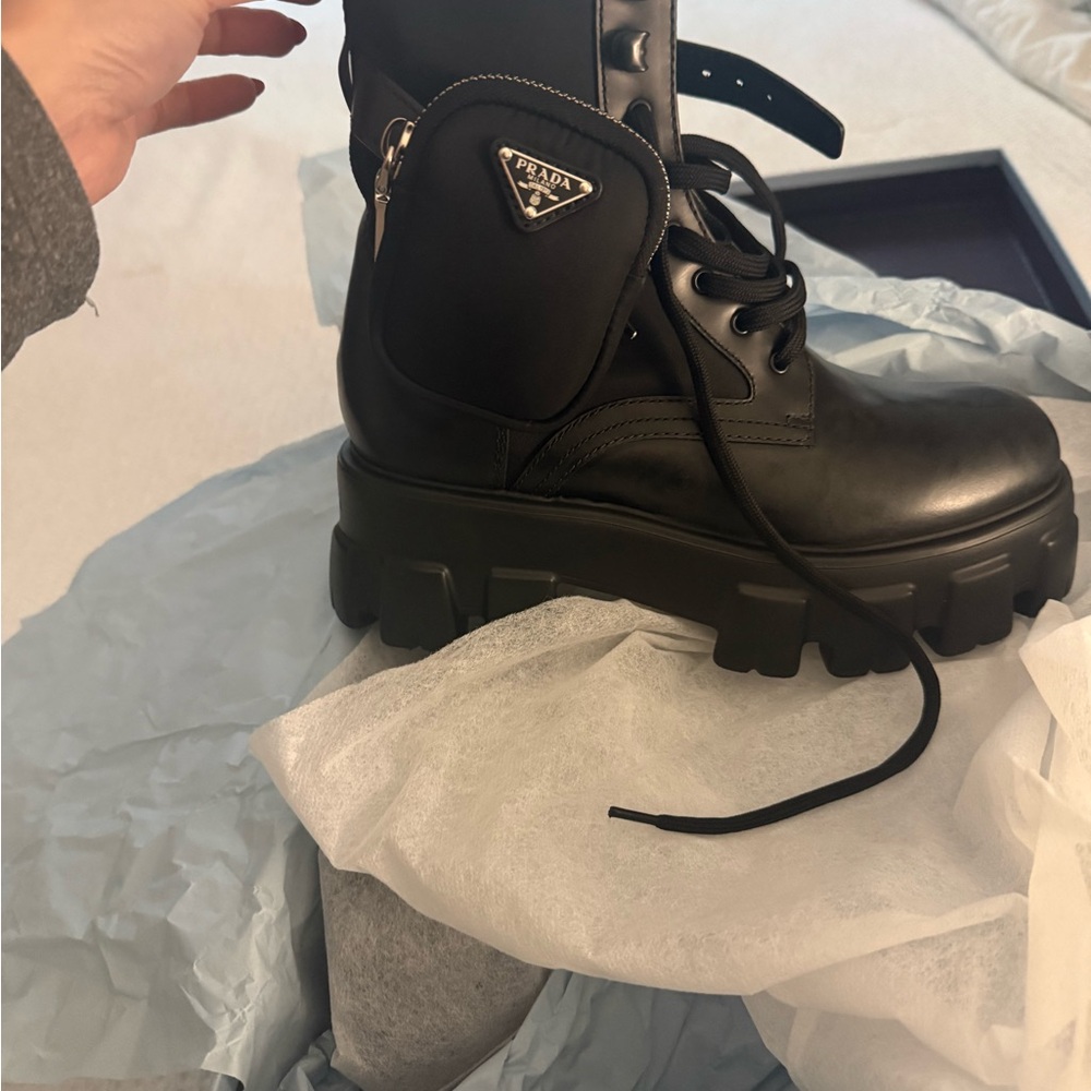 Prada Black Chunky Sole Boots
